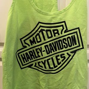 Harley Davidson Tank Top Neon Green